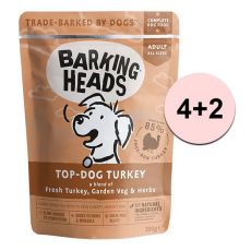 BARKING HEADS Top Dog Turkey GRAIN FREE 300g 4+2 GRATIS