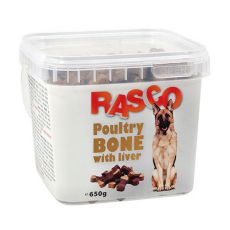 Pamlsky RASCO - kost drůbeží s játry, 650 g