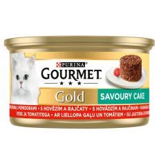 Konzerva Gourmet GOLD - Savoury Cake s hovězím a rajčaty, 85 g