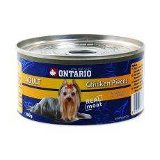 Konzerva ONTARIO Adult pro psa, kuřecí kousky + žaludky, 200 g