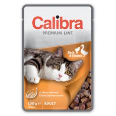 CALIBRA Cat Adult kachní a kuřecí kousky v omáčce 100 g