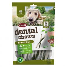 Dentální tyčinky DENTAL Chews Twisted Stick s mátou a čajem 170 g / 12 ks