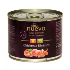Konzerva NUEVO CAT Adult Chicken & Shrimps 200 g