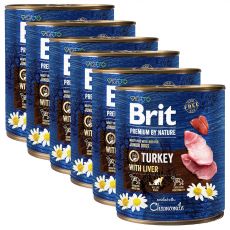 Konzerva Brit premium by Nature Turkey & Liver 6 x 800 g