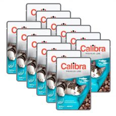 CALIBRA Cat Adult kousky se pstruhem a lososem v omáčce 12 x 100 g