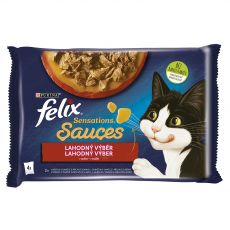 Kapsičky FELIX Sensations Sauces, lahodný výběr v omáčke 4 x 85 g