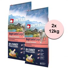 ONTARIO Weight Control Large – turkey & potatoes 2 x 12kg