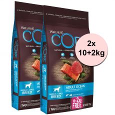 Wellness Core Dog M/L Adult Ocean Salmon & Tuna 2 x (10+2 kg)